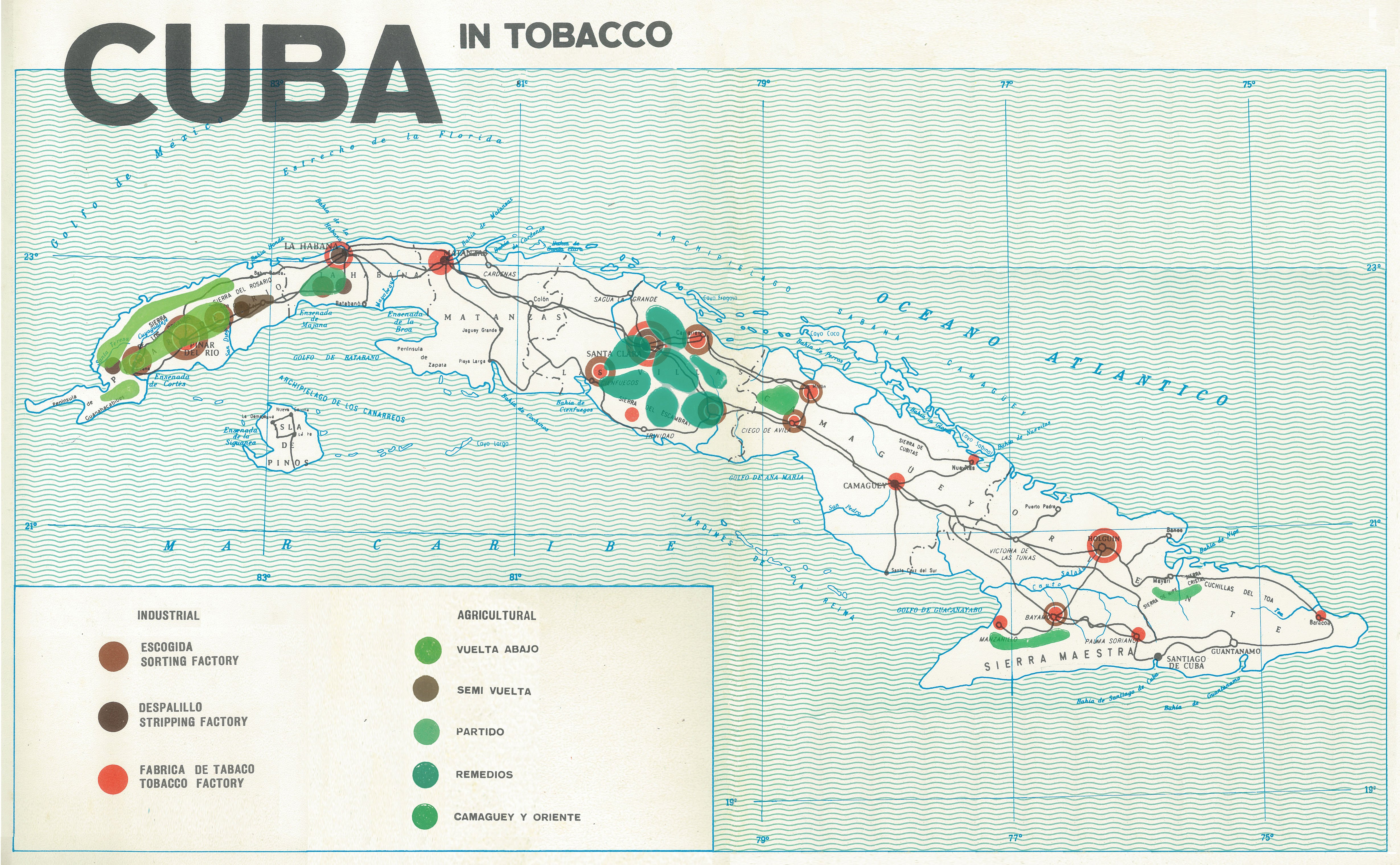 Map of Cuban tobacco growing regions